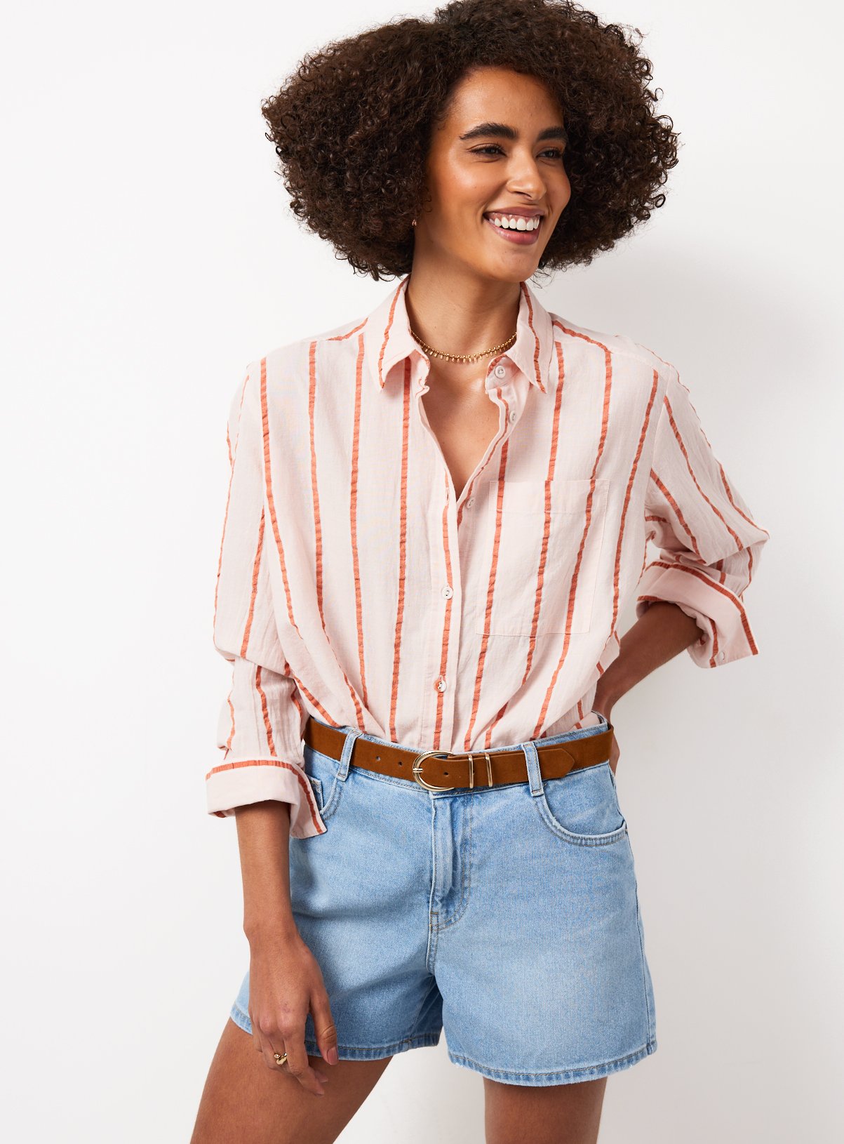 Light Denim A Line Belted Boy Shorts 8 - Image 2 thumbnail